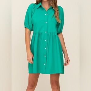 Women’s green babydoll short sleeve dress size XL NWT